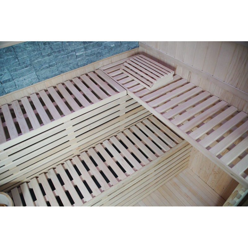 Sauna intérieur traditionnel pour 4 personnes avec banc chauffant 8kW Harvia Galaxie