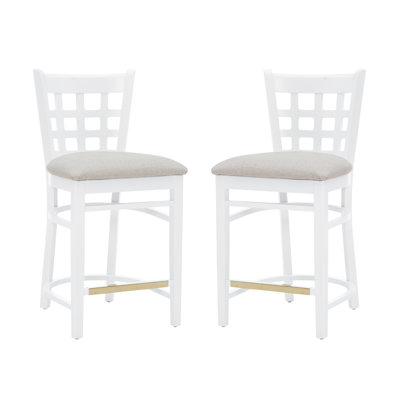 Egisto White Counter Stool Uph Seat