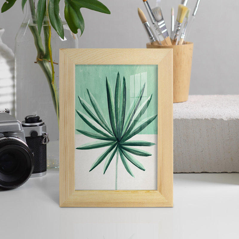 Verging Palm IV - Impression encadrée avec verre, H 6 po x l 4 po x P 1 po, Naturel