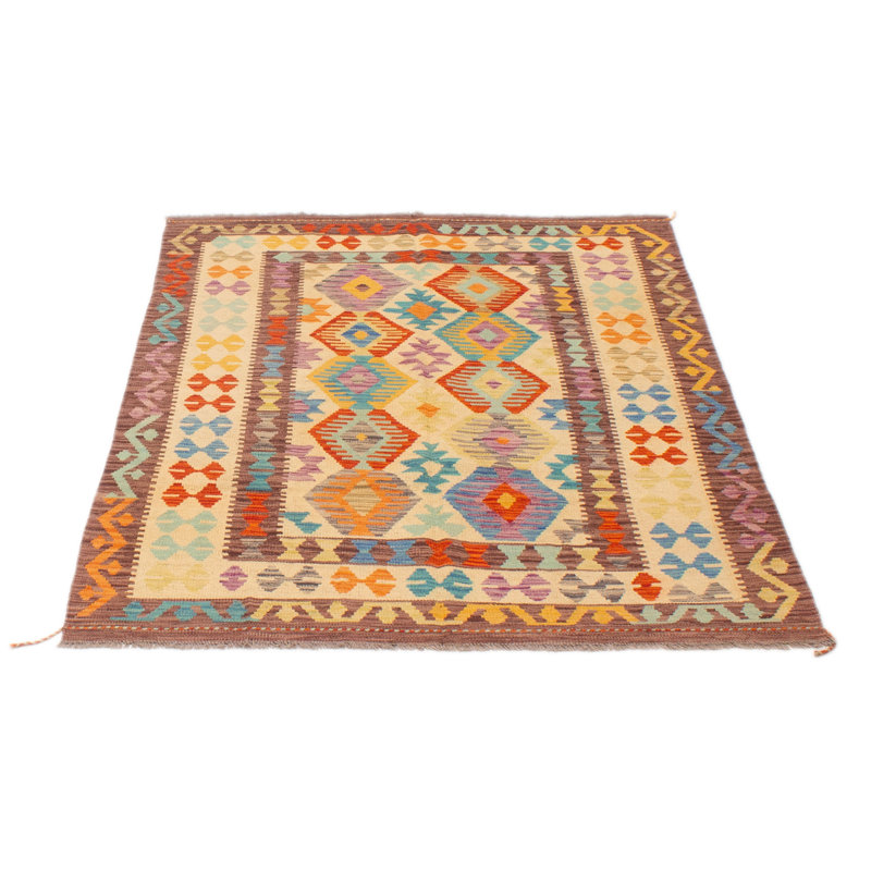 Tapis unique en laine crème 4 pi 10 po x 6 pi 4 po Klaudie