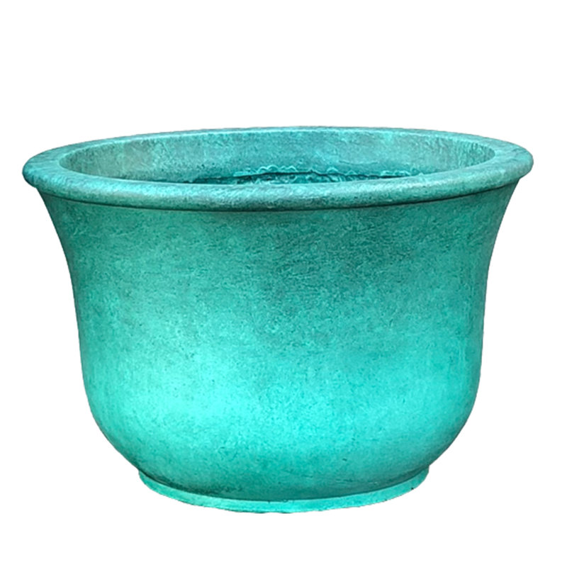 Pot à fleurs à cloche basse Marisol, H 10 po x l 15 po x P 15 po, Vert