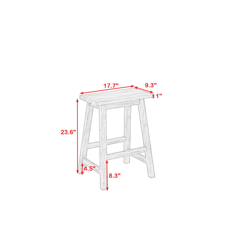 Tabouret de cuisine 2 pièces Brecia, Noyer