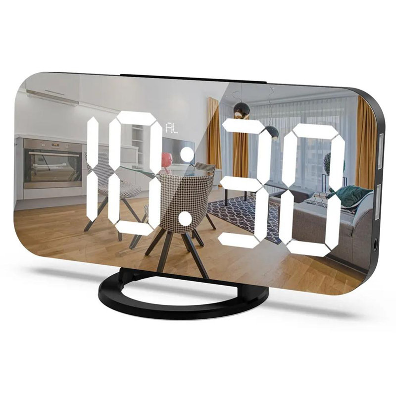 Gladwyn Digital Acrylic Electric Tabletop Clock, Black