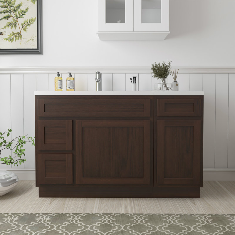 Base de meuble-lavabo simple 51 po seulement, Brun