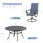 Ensemble repas de patio avec table ronde 53 po et 6 chaises pivotantes en textilène-1696420312