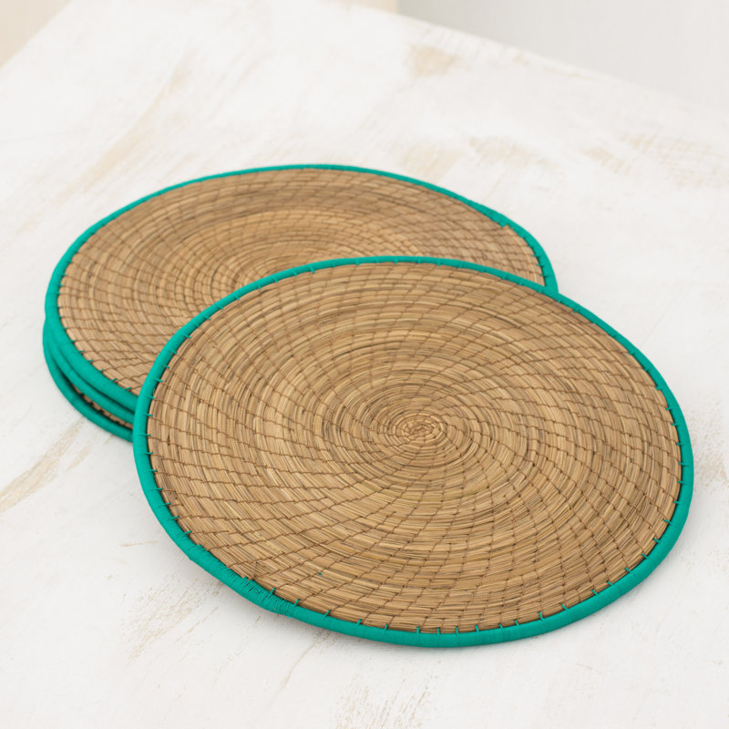 Polyester Round Placemats, Green