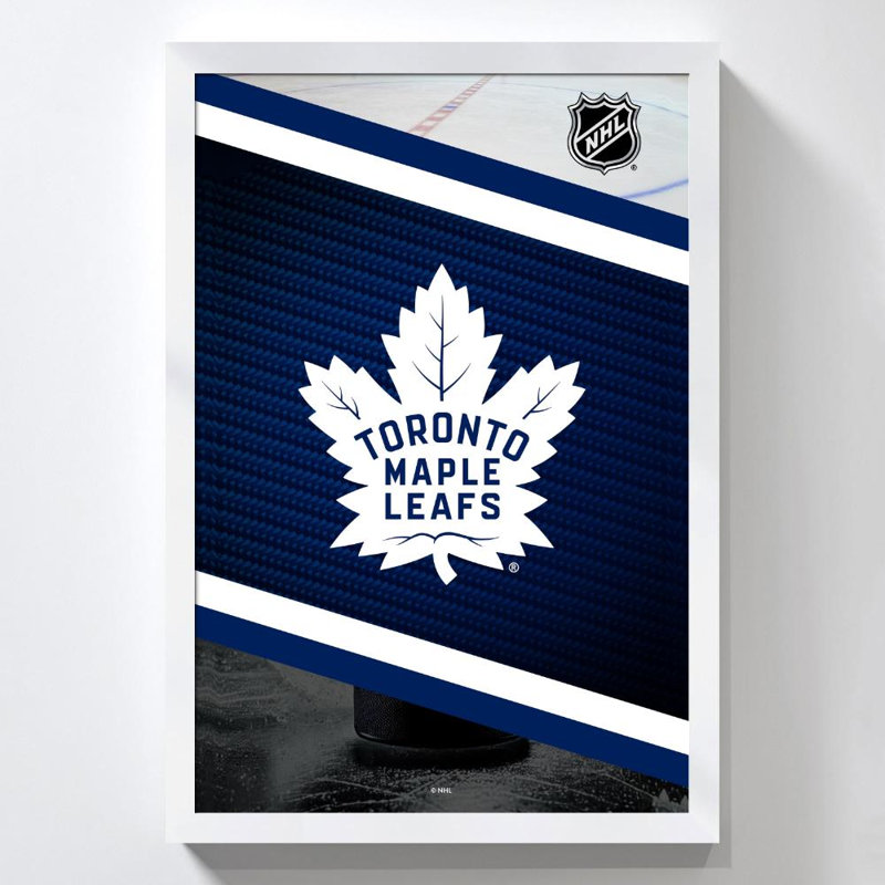 Décoration murale des Maple Leafs de Toronto (NHL), H 36 po x l 24 po, Acrylique encadré, Blanc