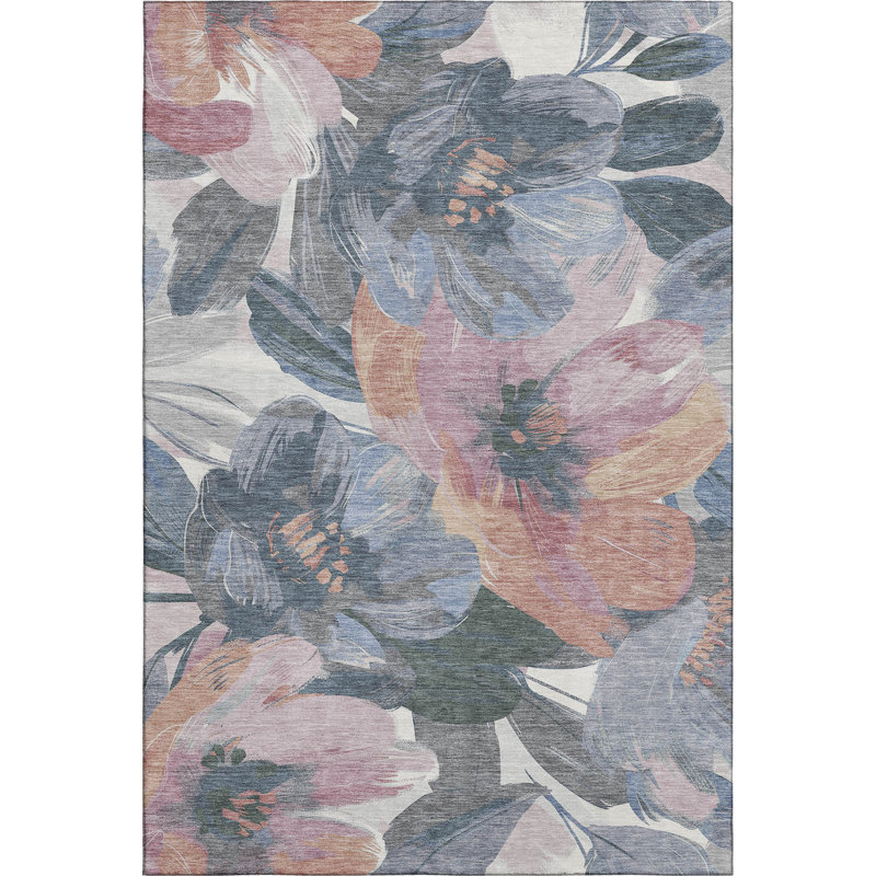 Premium Machine Washable Northdale AMF1487 Floral Rug, Rectangle 8' x 10'