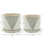Ceramic Stoneware Saucer Planters with Perforated Design, Set of 2