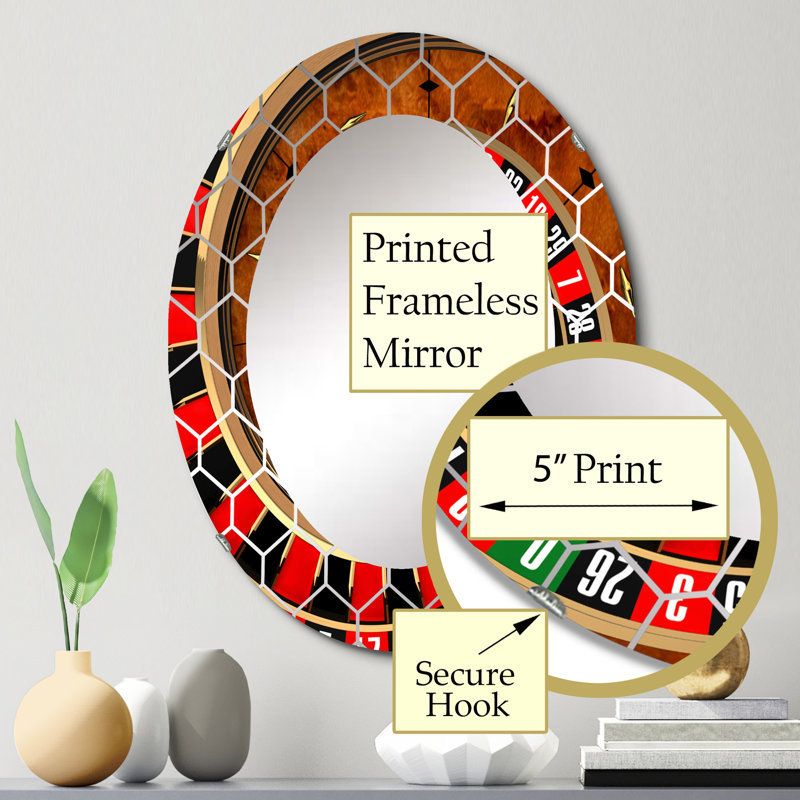 Spiral Roulette - Miroir mural moderne, 30 po x 20 po