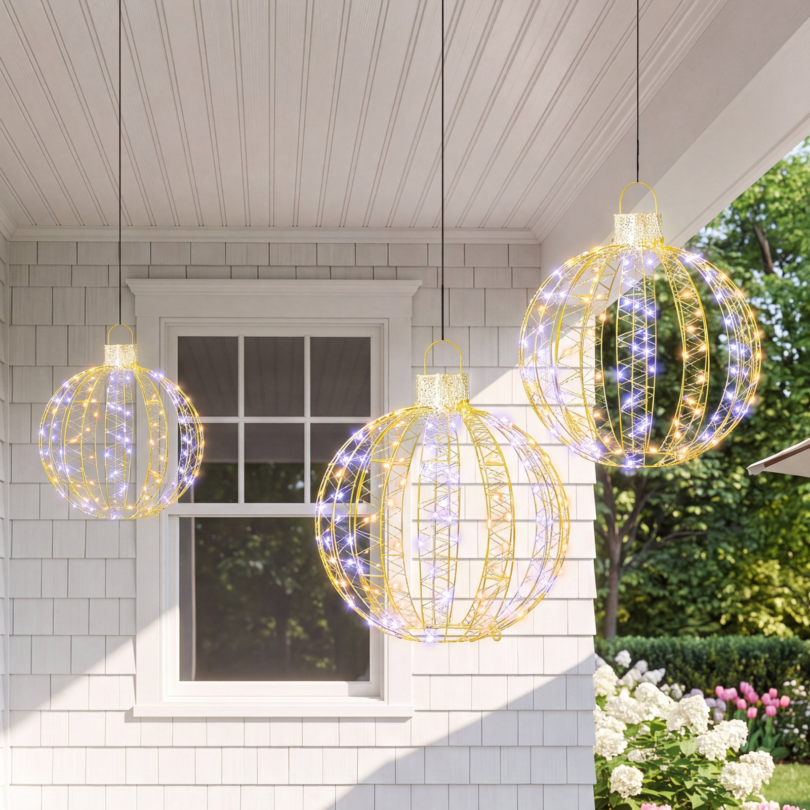 3-Piece Lighted Outdoor Sphere Set