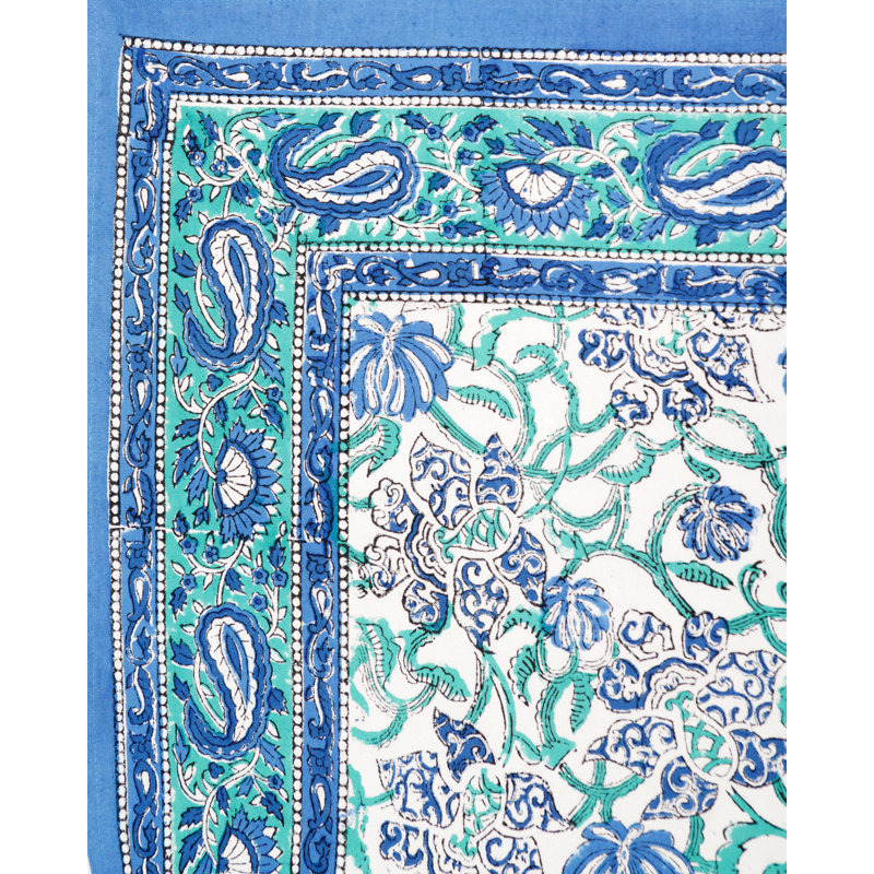 Codye Paisley 100% Cotton Tablecloth, 72" Square