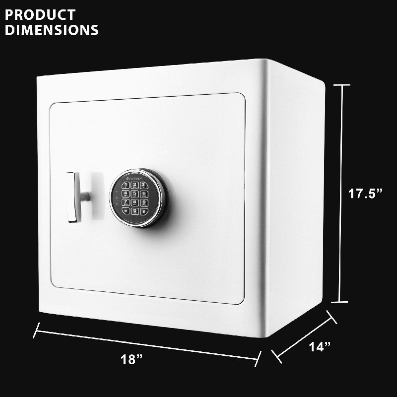 Tall Black Steel Fireproof Digital Safe with Keypad Lock