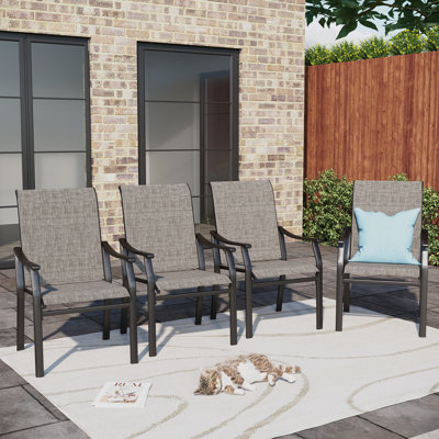 Taline Powder-Coated Patio Dining Chairs  With Sling Back(Set Of 4) by Wildon Home