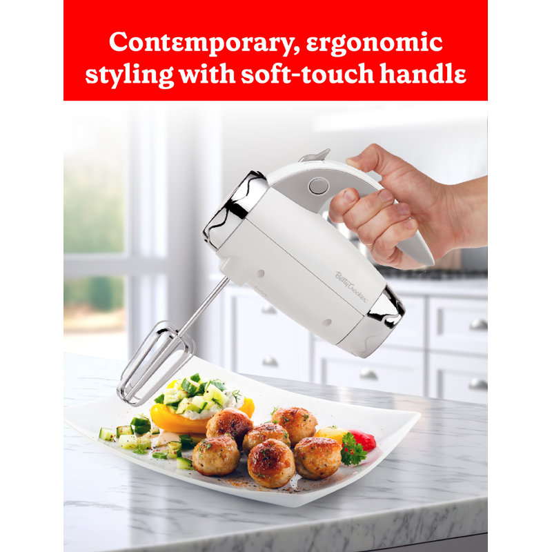 BCK Series Betty Crocker Hand Mixer, White