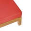 Banc d'angle gauche rouge - fabrication en bois et banc à eau - Coussin pour confort