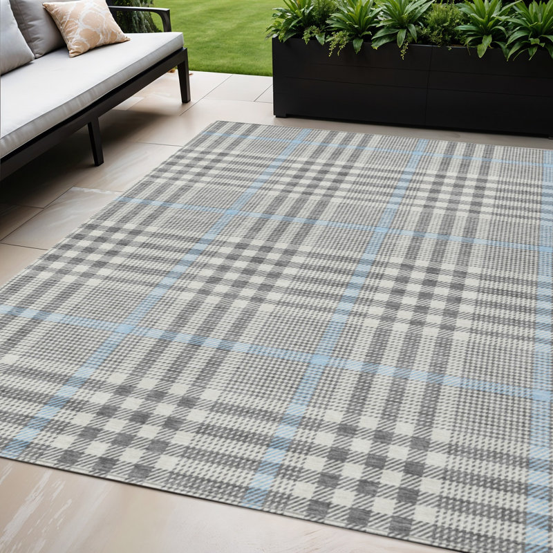 Tapis d'intérieur lavable à carreaux beige 5 pi x 8 pi HomeRoots