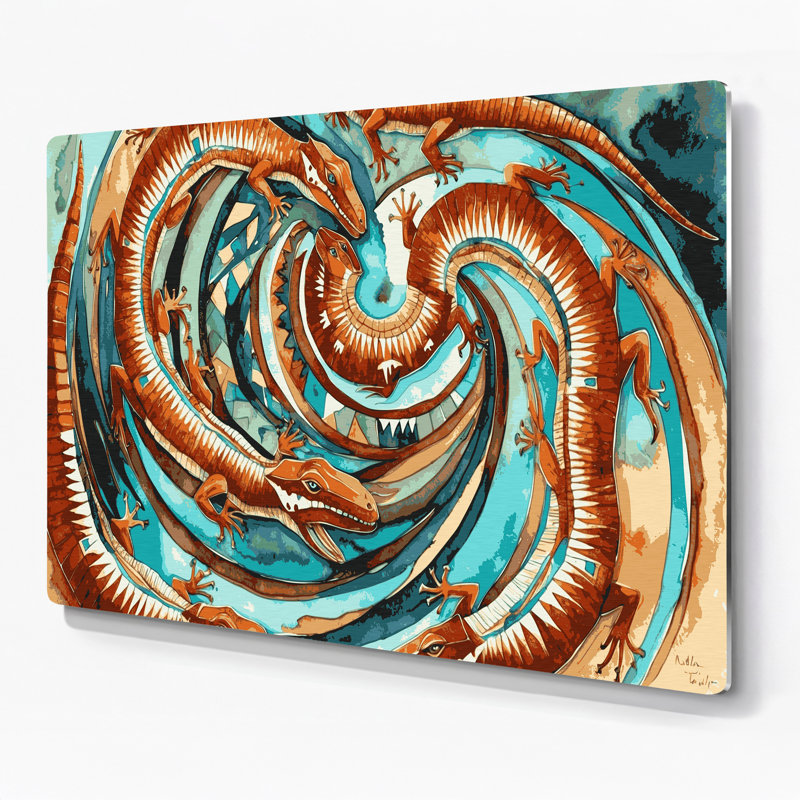 Art mural en métal vert du sud-ouest 34, 11" H x 14" W x 0.05" D