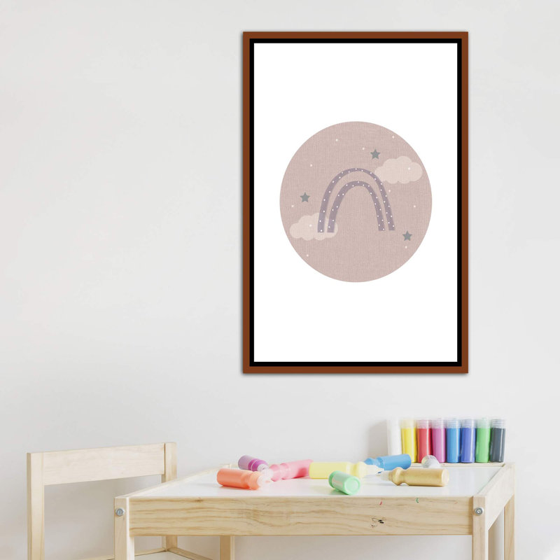 Décoration murale pour enfants, H 40 po x l 26 po x P 1,5 po, Toile classique avec cadre brun