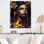 Décoration florale dorée et noire à motif floral femme III - Glam contemporain