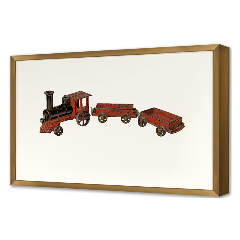 Toy Train Print by Grand Archives, Gold Single Picture Framed, 18'' H x 26'' W