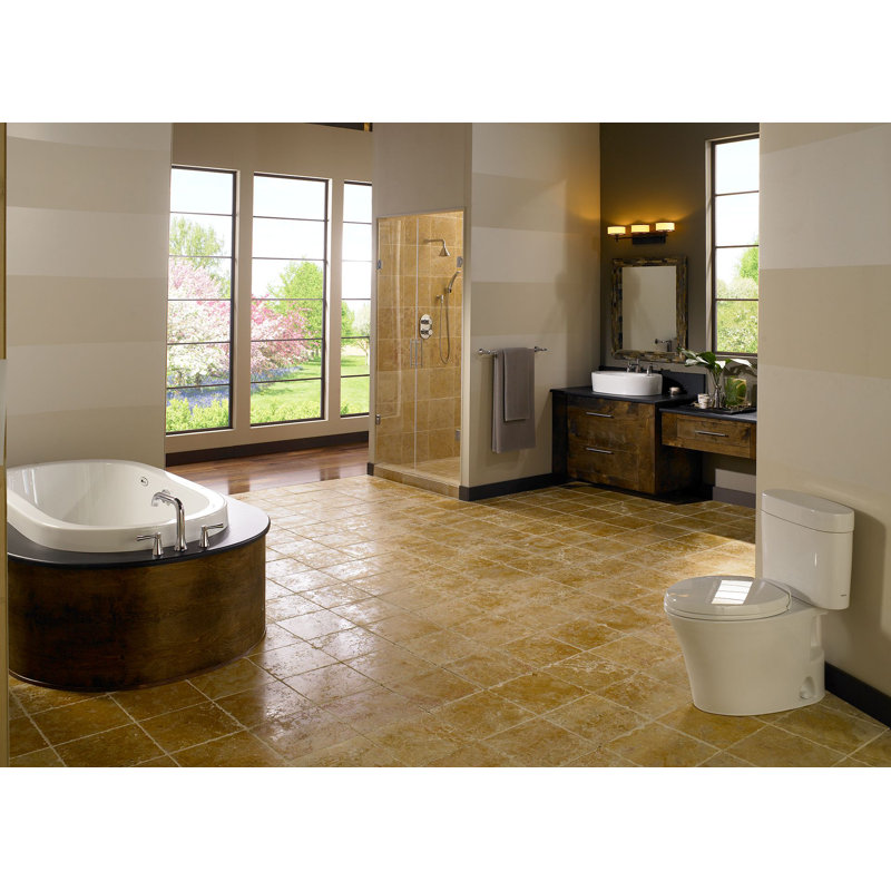 Toilette allongée deux pièces Nexus® 1,6 GPF (siège non inclus), Os, Côté gauche