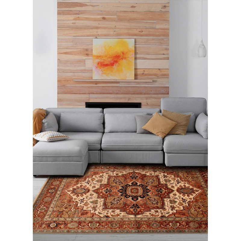 Tapis en laine crème noué à la main 9 pi 9 po x 13 pi 7 po Jules Sultane
