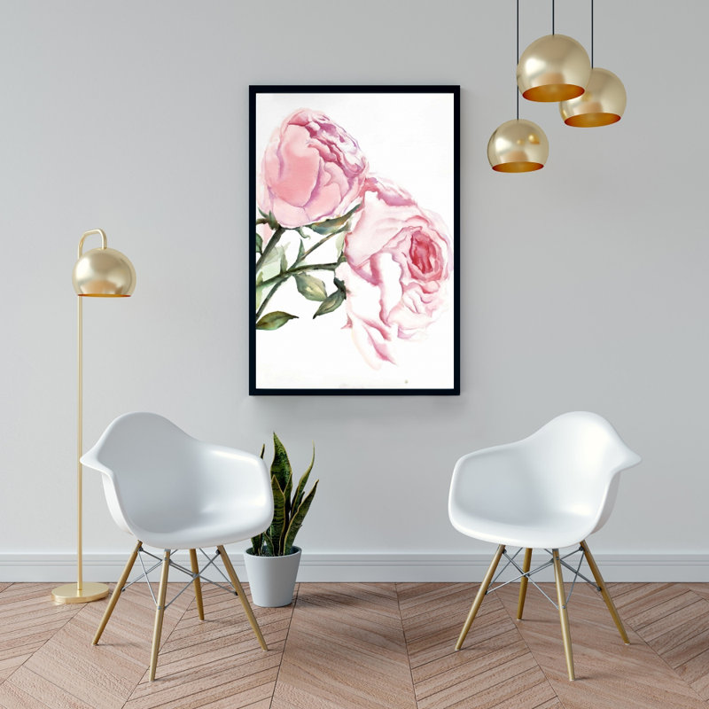 " Watercolor Pink Roses ", 36" H x 24" W