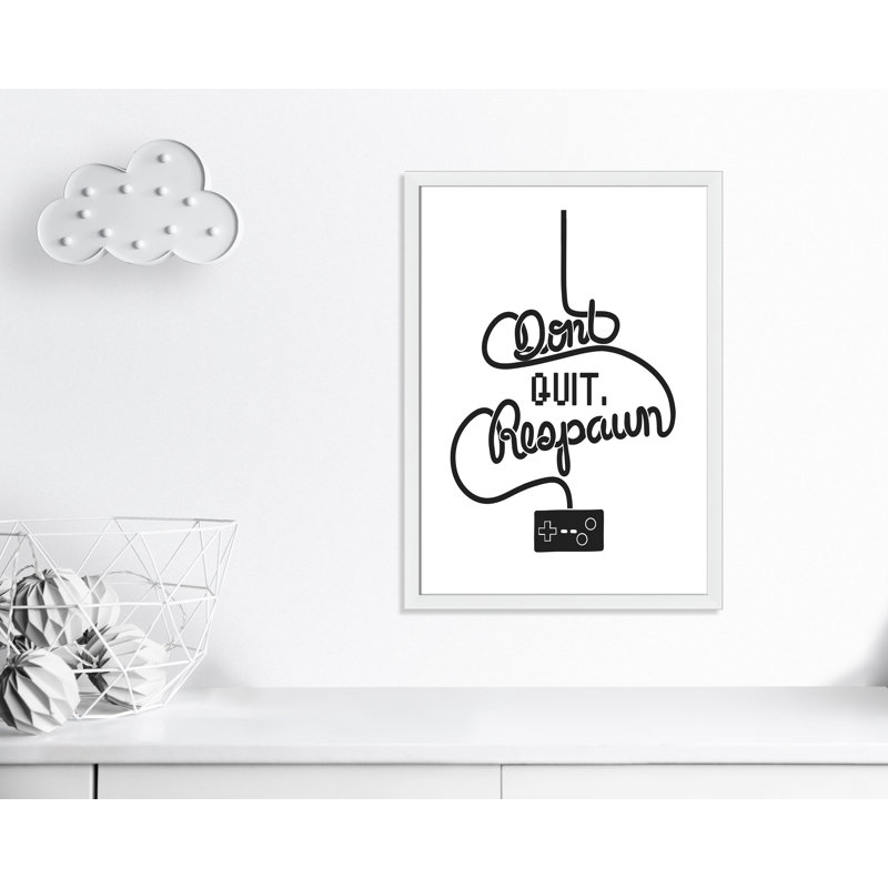 «Don’t quit pas respirer», reproduction d'art, H 34,5 po x l 24,5 po x P 0,63 po, Cadre blanc