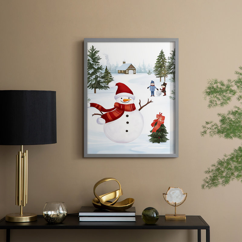 «Christmas Holiday Art» CECIX, reproduction d'art encadrée, Gris, H 15 po x l 12 po