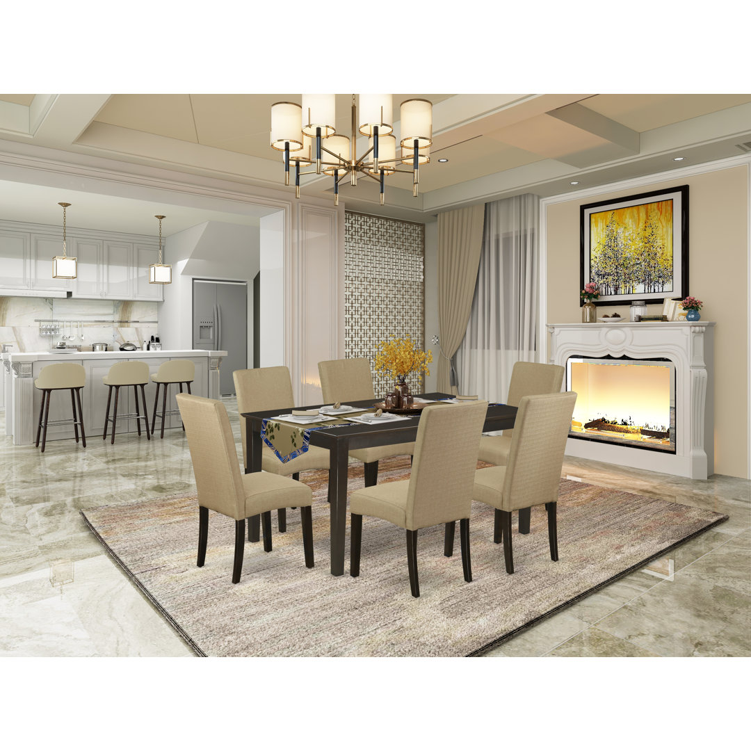 Maryellen 6 - Person Solid Wood Solid Wood Top Four Leg Dining Set Alcott Hill® Table 