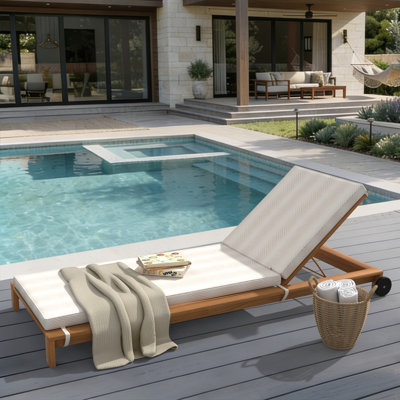 Outdoor Chaise Cushion With Sunbrella Fabric