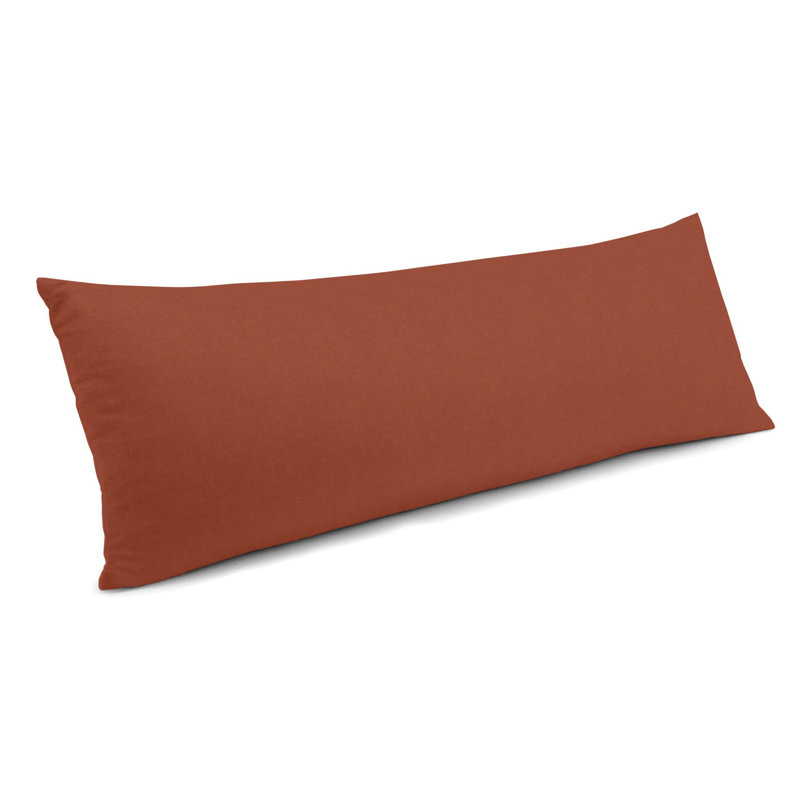 Reversible Throw Pillow, 14" x 48", Dark Red Orange