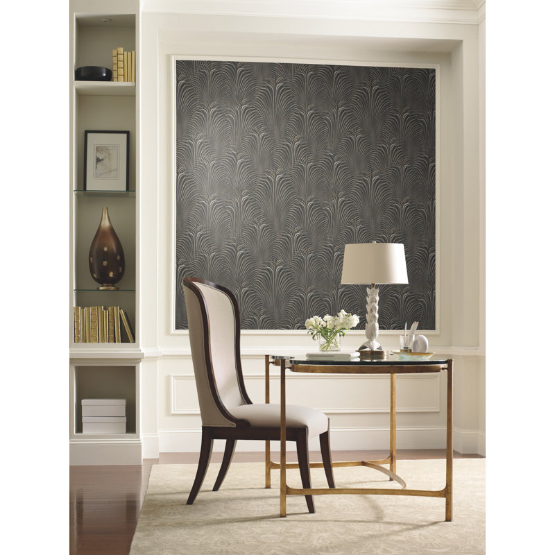 Candice Olson 27' L x 27" W Wallpaper Roll, Black
