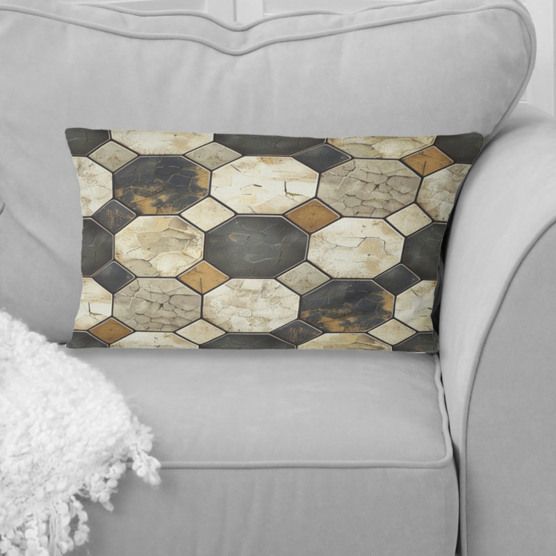 Coussin brun Hexagon Tiles II - Mid-Century
