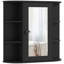 Pharmacie avec miroir, armoire de rangement murale, noir