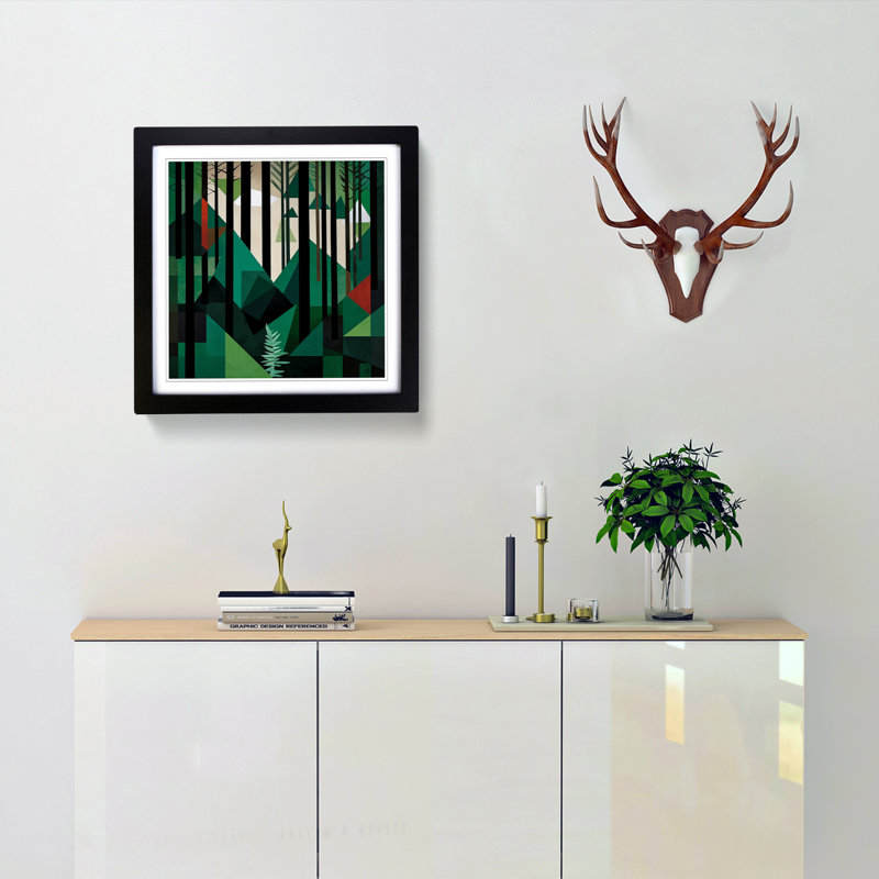 Single Picture Frame Print on Wood, Black