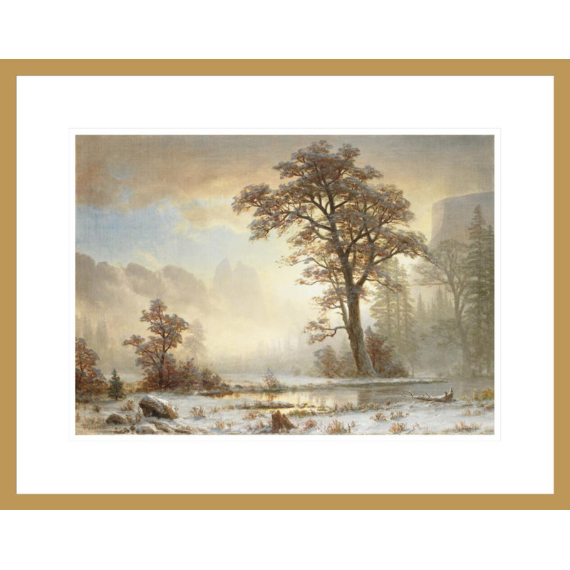 Vallée de la Yosemite - première chute de neige de l'année - Albert Bierstadt - estampe numérique encadrée