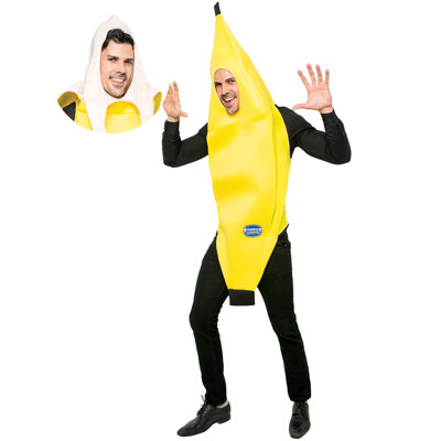 Appealing Banana Costume Adult Deluxe Set for Halloween Dress Up Party and Roleplay Cosplay M
