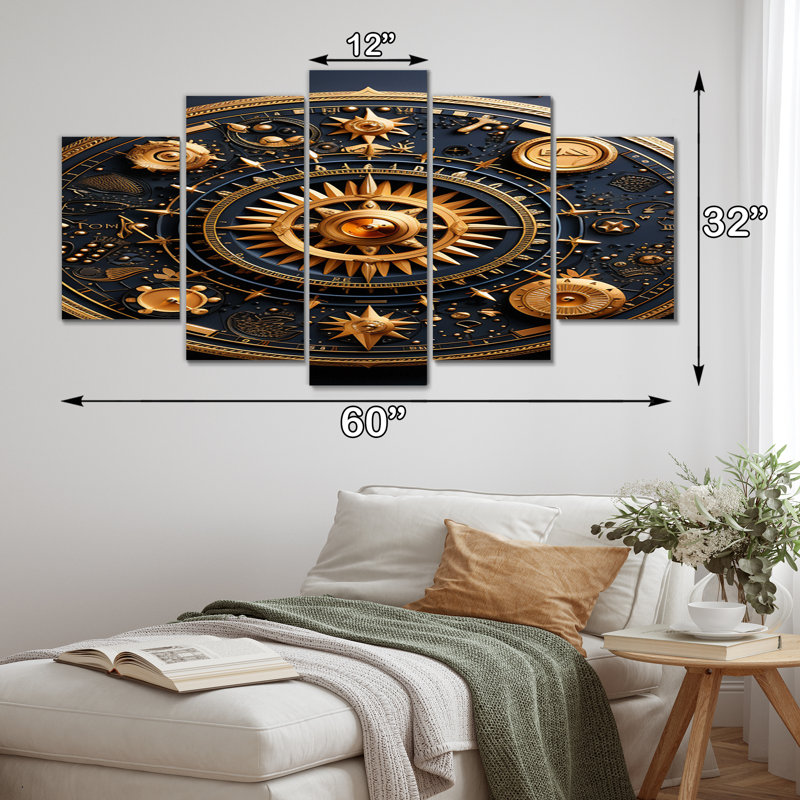 Katia - Modern Geometric Canvas Art Print - 5 Panels