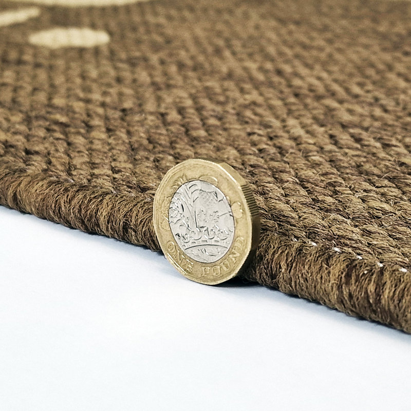 Non Slip Coffee Rug Flat Weave Kitchen Living Room Carpet, Rectangle 120 x 160 cm, Brown