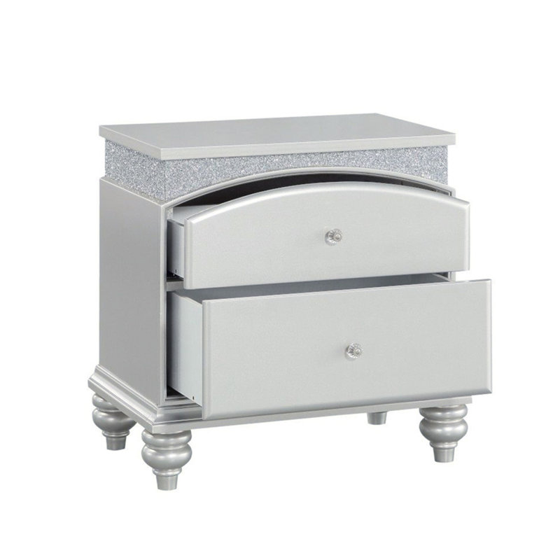 Table de chevet Maverick, Gris argenté