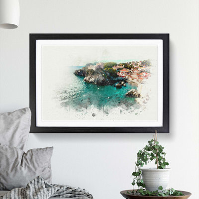 Walls of Dubrovnik in Croatia in Abstract - Picture Frame Graphic Art Print