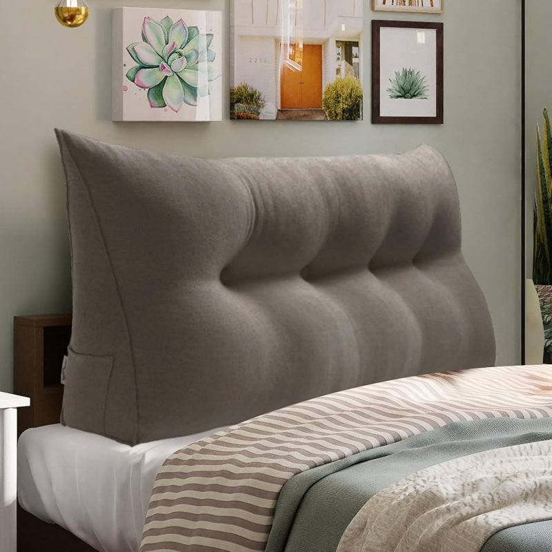 Coussin de tête de lit confortable, Lit double, Gris moyen