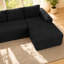 Canapé d'angle modulaire moderne en forme de U de 133,4 po, sans ossature apparente, avec méridienne profonde et assise rembourrée en velours côtelé, idéal pour le salon. Aucun assemblage requis.-309559216