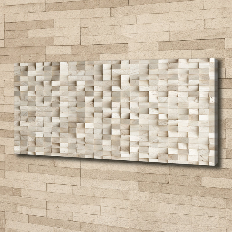Wooden Cubes - No Frame Print on Canvas