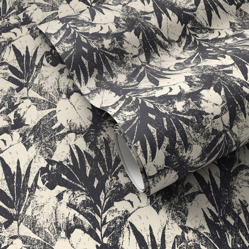 Tropic Paradise Wallpaper Roll, W52" x H132", Tropic Paradise Black II
