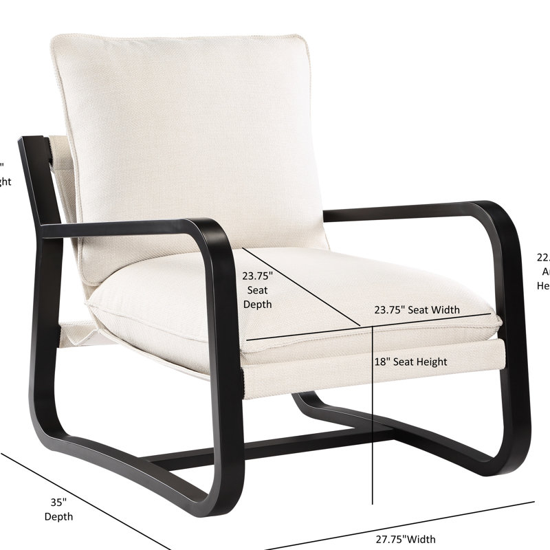 Fauteuil en tissu avoine 36,75 po, Beige