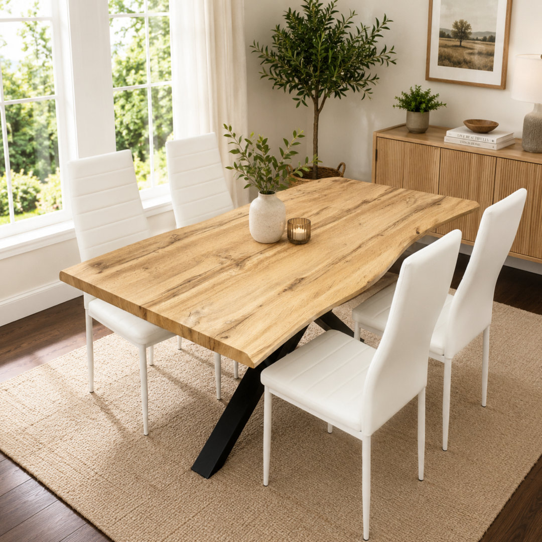 Kosy Koala 4 Seater Wooden Dining Set White - Image 5