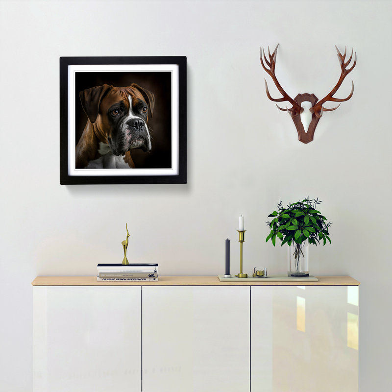 Single Picture Frame Print on Wood, Black